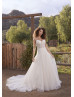 Beaded Spaghetti Straps Ivory Lace Tulle Dreamy Wedding Dress